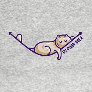 Hy-purr-bola Hyperbola Maths Cat Pun T-Shirt